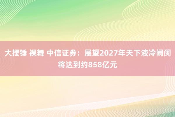 大摆锤 裸舞 中信证券：展望2027年天下液冷阛阓将达到约858亿元