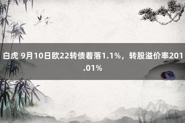 白虎 9月10日欧22转债着落1.1%，转股溢价率201.01%