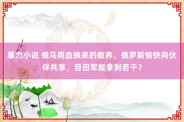 暴力小说 俄乌用血换来的教养，俄罗斯愉快向伙伴共享，目田军能拿到若干？