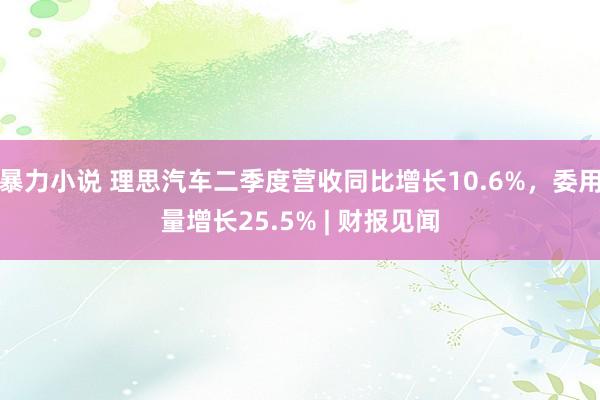 暴力小说 理思汽车二季度营收同比增长10.6%，委用量增长25.5% | 财报见闻