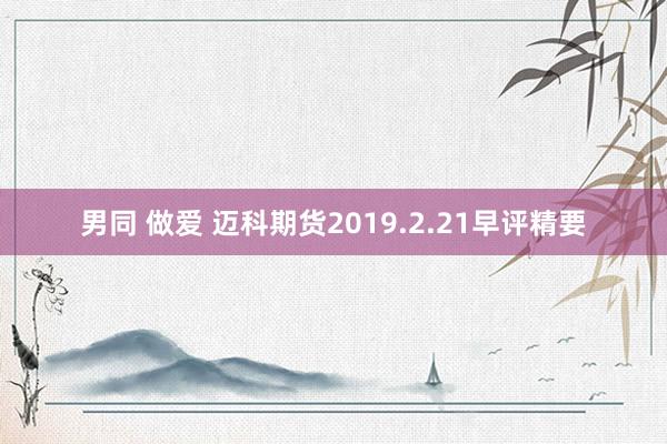 男同 做爱 迈科期货2019.2.21早评精要