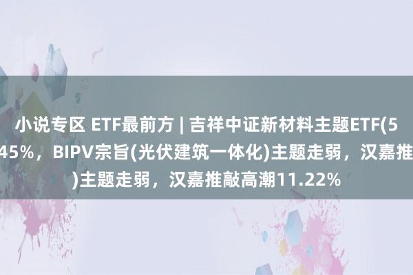 小说专区 ETF最前方 | 吉祥中证新材料主题ETF(516890)下落1.45%，BIPV宗旨(光伏建筑一体化)主题走弱，汉嘉推敲高潮11.22%