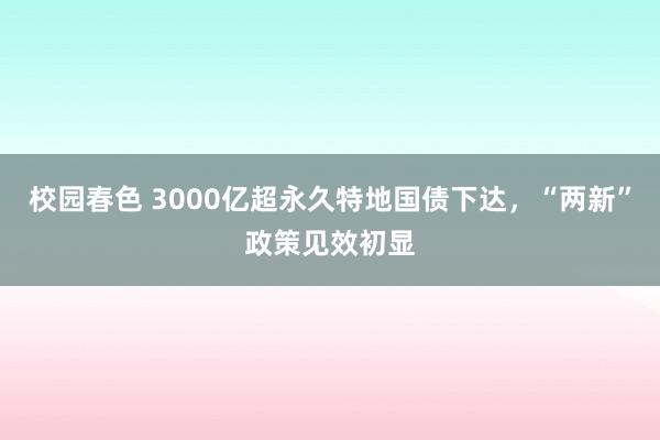 校园春色 3000亿超永久特地国债下达，“两新”政策见效初显