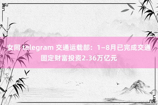 女同 telegram 交通运载部：1—8月已完成交通固定财富投资2.36万亿元