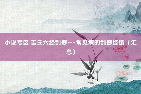 小说专区 吉氏六经刮痧---常见病的刮痧经络（汇总）