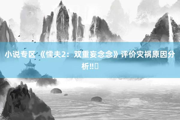 小说专区 《懦夫2：双重妄念念》评价灾祸原因分析‼️