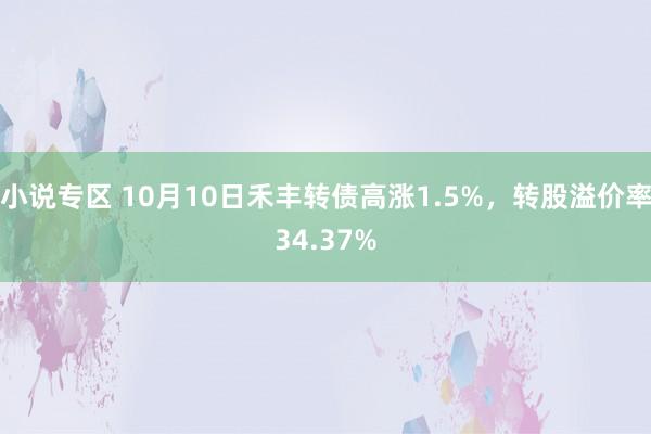 小说专区 10月10日禾丰转债高涨1.5%，转股溢价率34.37%