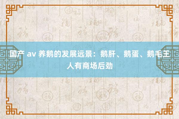 国产 av 养鹅的发展远景：鹅肝、鹅蛋、鹅毛王人有商场后劲