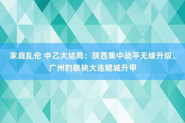 家庭乱伦 中乙大结局：陕西集中战平无缘升级，广州豹联袂大连鲲城升甲