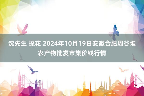 沈先生 探花 2024年10月19日安徽合肥周谷堆农产物批发市集价钱行情