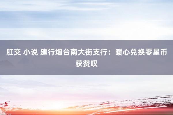 肛交 小说 建行烟台南大街支行：暖心兑换零星币获赞叹