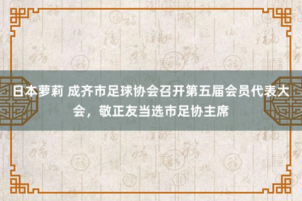 日本萝莉 成齐市足球协会召开第五届会员代表大会，敬正友当选市足协主席