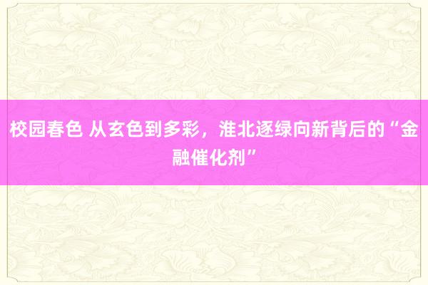 校园春色 从玄色到多彩，淮北逐绿向新背后的“金融催化剂”