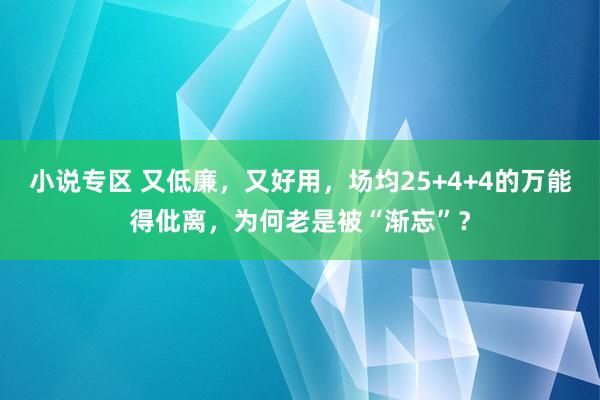 小说专区 又低廉，又好用，场均25+4+4的万能得仳离，为何老是被“渐忘”？