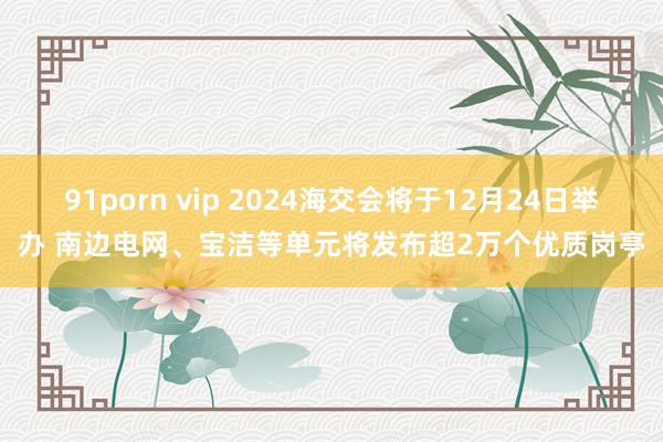 91porn vip 2024海交会将于12月24日举办 南边电网、宝洁等单元将发布超2万个优质岗亭