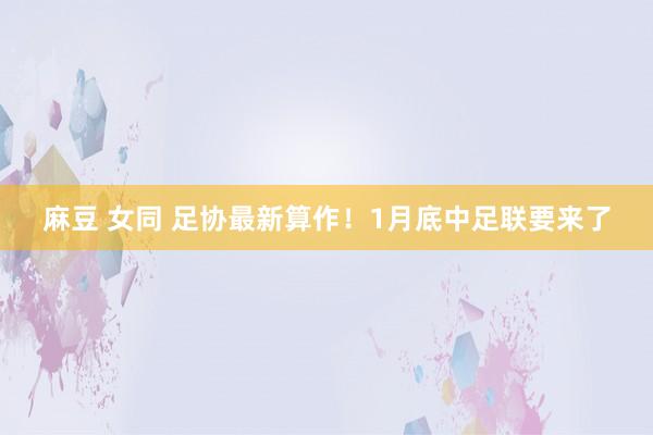 麻豆 女同 足协最新算作！1月底中足联要来了