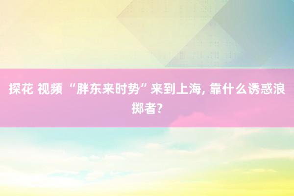 探花 视频 “胖东来时势”来到上海， 靠什么诱惑浪掷者?