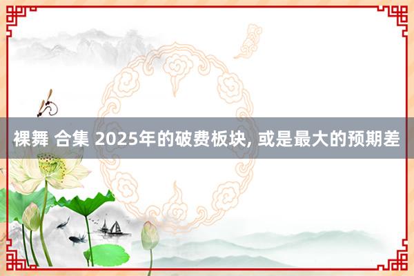 裸舞 合集 2025年的破费板块， 或是最大的预期差